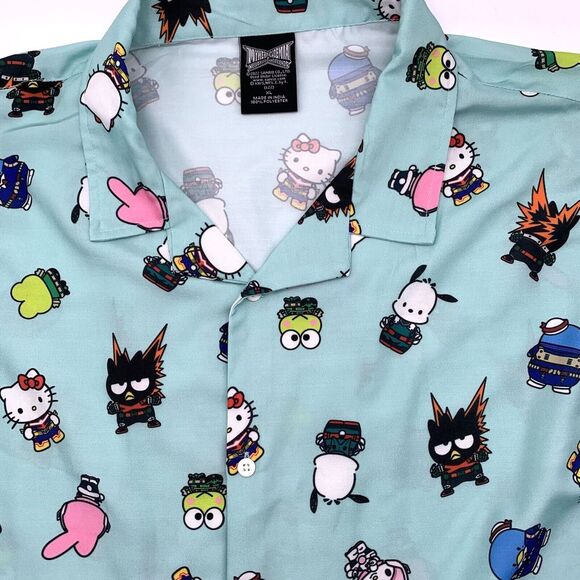 My Hero Academia Hello Kitty & Friends Sanrio‎ 2022 Men's Size XL Button Down - Picture 1 of 5